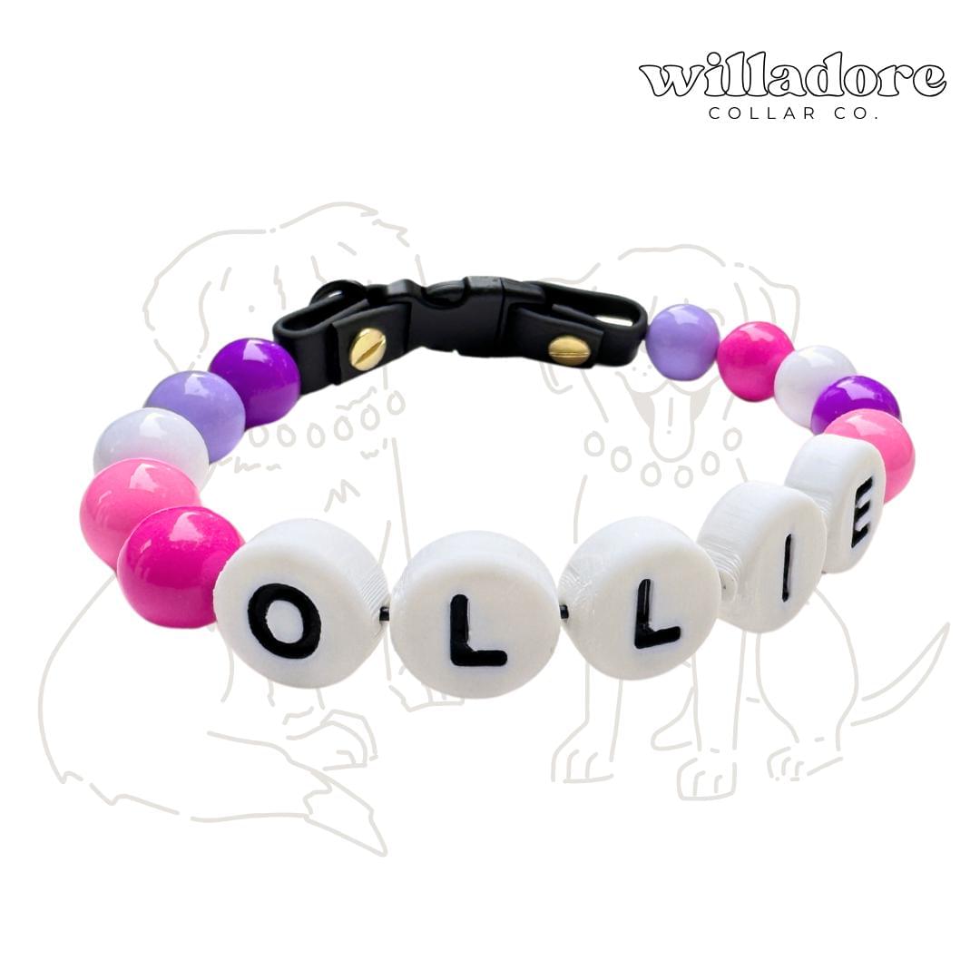 Berry | Personalized Beaded Dog Collar with Name | Willadore