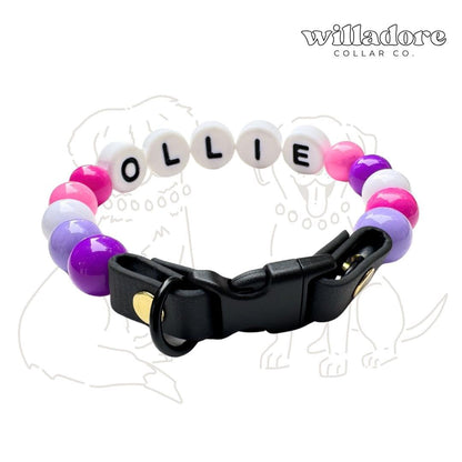 Berry | Personalized Beaded Dog Collar with Name | Willadore